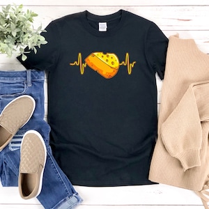 Cheese Shirt, Dairy Shirt, Cheese Heartbeat, I Love Cheese, Cheese T Shirt, Cheese Gifts, Gifts For Cheese Lovers, Cheese Tshirt