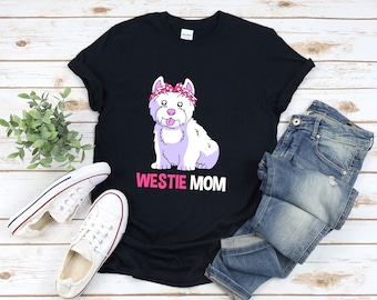 Camicia mamma Westie, camicia per cani Westie, camicia per cani festa della mamma, regalo per gli amanti dei cani per le donne, maglietta Westie, camicia per mamma cane, camicia Westie carina