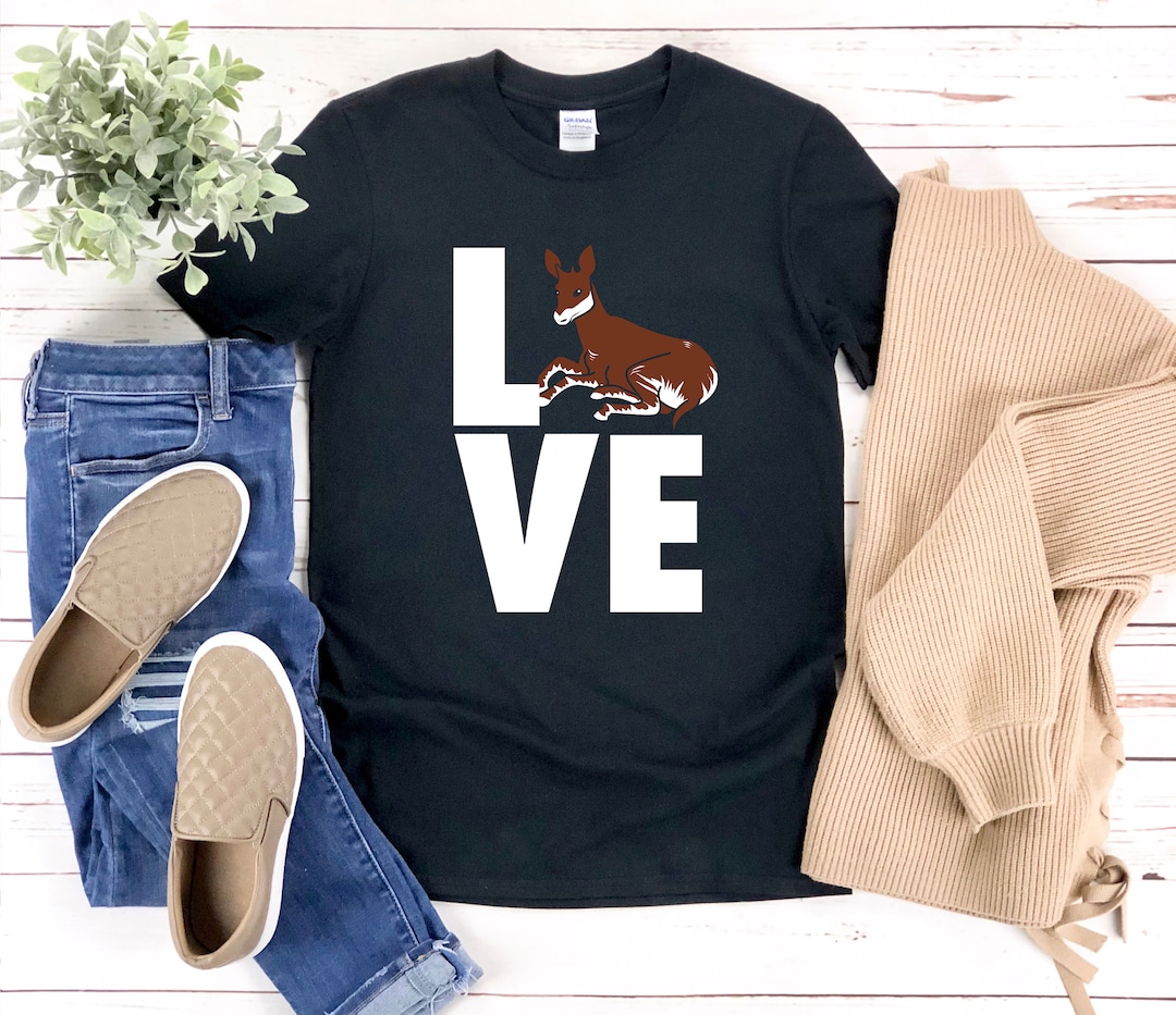 Okapi Shirt, I Love Animals Tshirt, Okapi Lover Shirt, Zoo Shirt