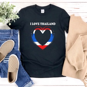 Thailand Shirt, I Love Thailand, Thailand Flag Shirt, Thailand T-shirt, Thailand Tshirt, Thailand Gifts, Thai Shirt