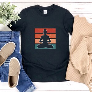 Yoga Retro Shirt, Yoga Shirt Women, Workout Shirt For Women, Yoga Workout, Namaste Shirt, Meditation Shirt Women, Fitness Shirts For Women