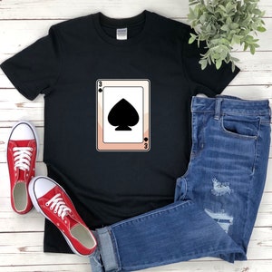 Spades Shirt, Kasino Shirt, Kartendeck Shirt, 3 Spaten Karte, Glücksspiel Shirt für Männer, Spielkarten Shirt