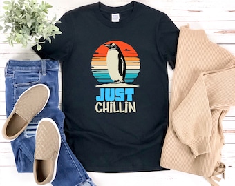 Just Chillin Shirt, Retro Penguin Shirt, Chillin Shirt, Funny Penguin Shirt, Vintage Penguin Shirt, Gifts For Penguin Lovers
