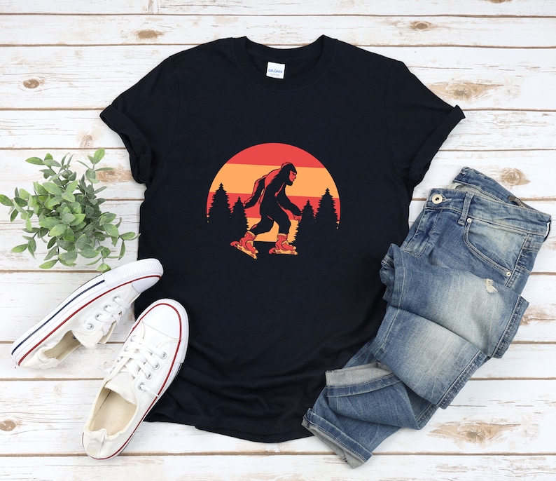 Roller Skating Shirt, Vintage Skate Shirt, Bigfoot Roller Skating, Funny Bigfoot Shirt, Retro Bigfoot, Roller Skating Gift image 4