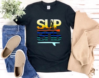 Sup T Shirt, Camicia Paddleboard, Camicia Sup Board, Camicia Paddle Vintage, Paddleboarding retrò, Regali per i surfisti