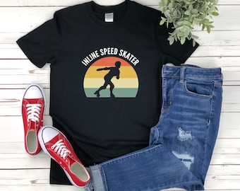 Inlineskating Shirts, Inline Eisschnelllauf, Inline Speed Skater, Retro Skater Shirt, Inline Skate Shirt, Roller Skate Shirt