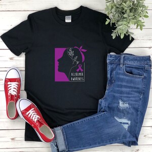 Camisa de Alzheimer, Camisa de Concientización sobre el Alzheimer, Camisa de la Cara de la Mujer, Camisa del Escuadrón de Apoyo, Camisa de Concientización sobre la Demencia, Cinta de Concientización sobre el Alzheimer