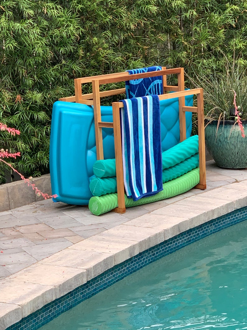 pool towel and toy storage