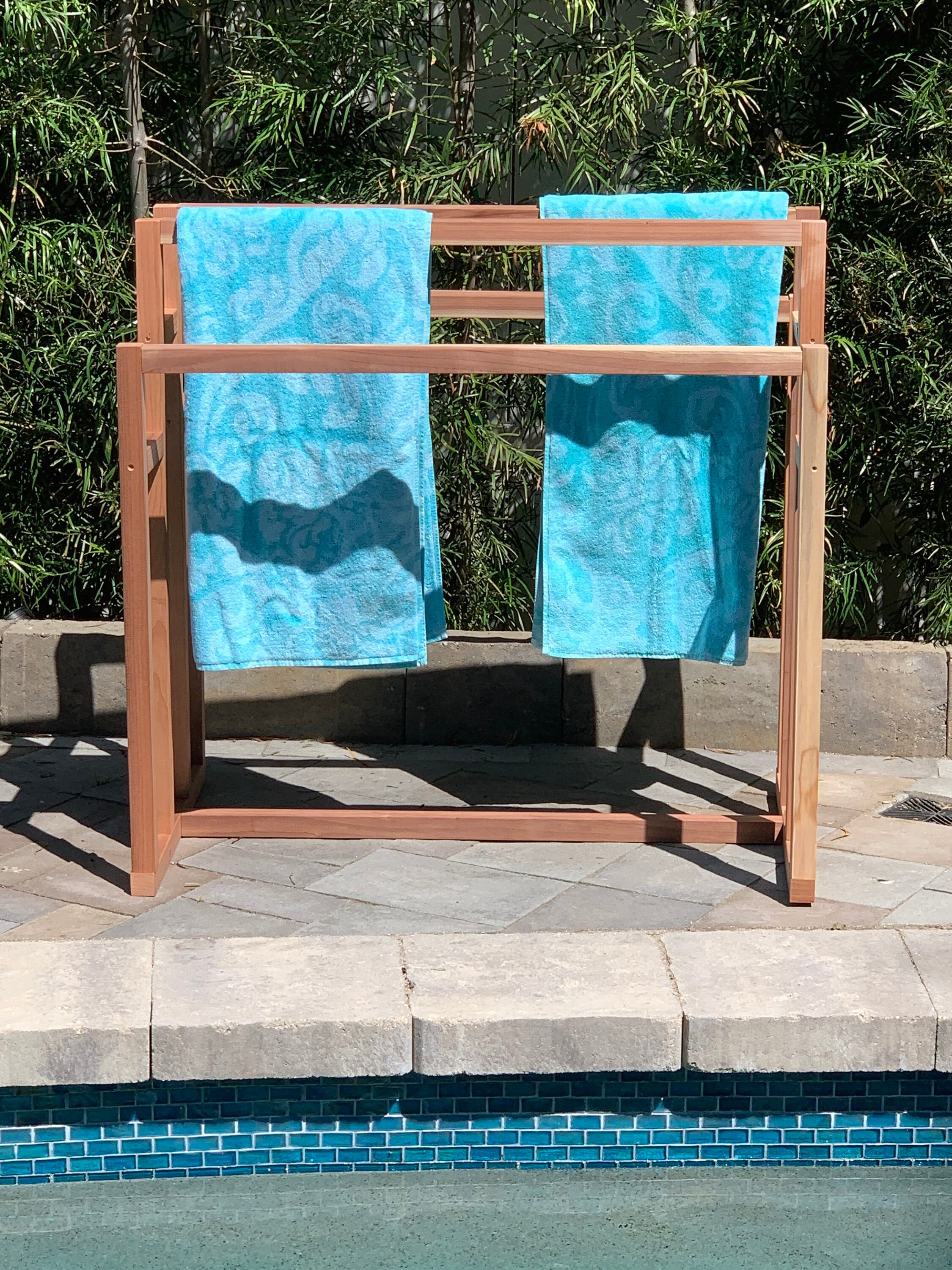 Sustainable Outdoor Wooden Pool Towel Rack and Pool Float Etsy