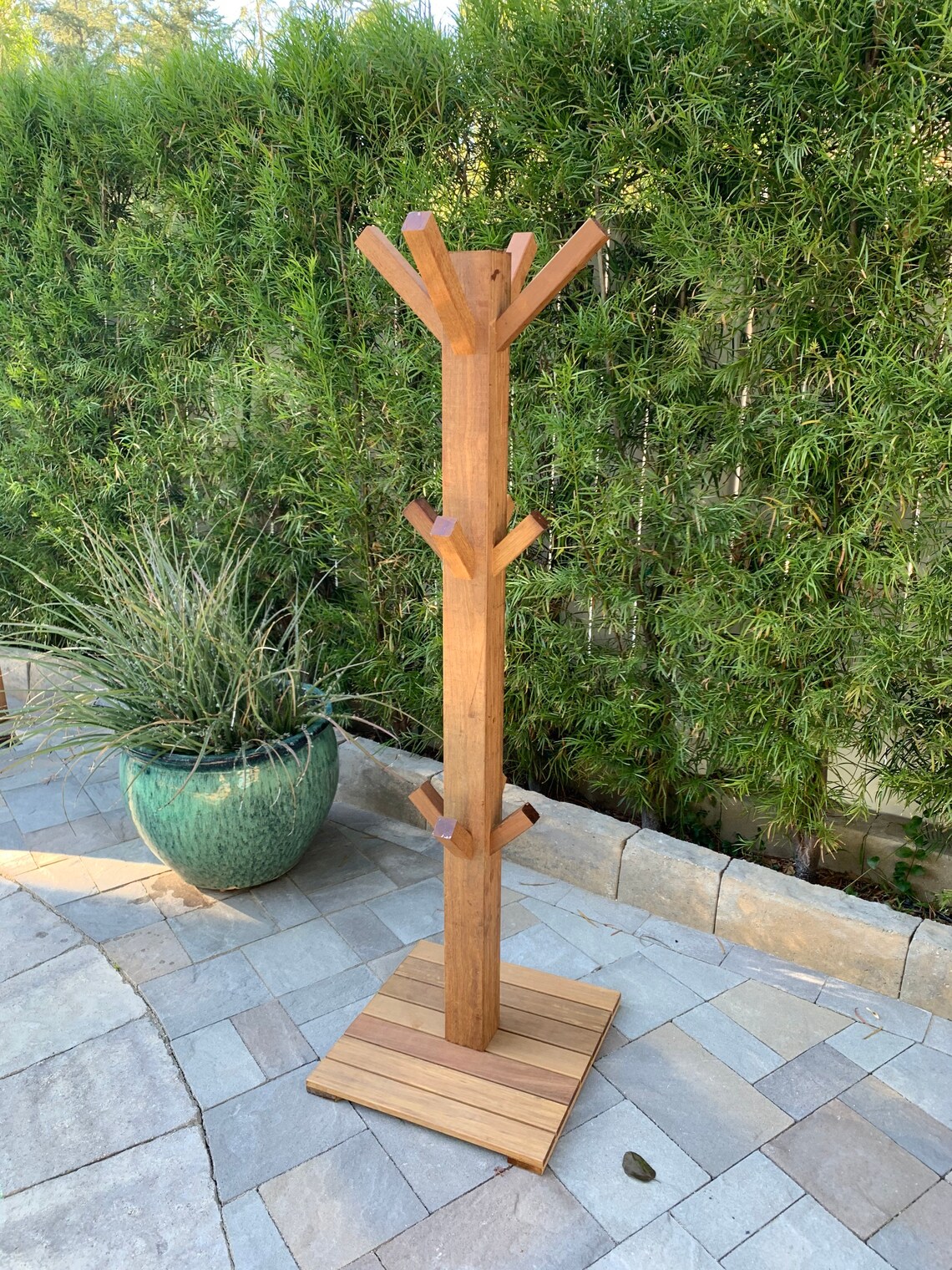 Spa Robe Tree and Towel Rack Freestanding Made From Ipe Wood Etsy UK