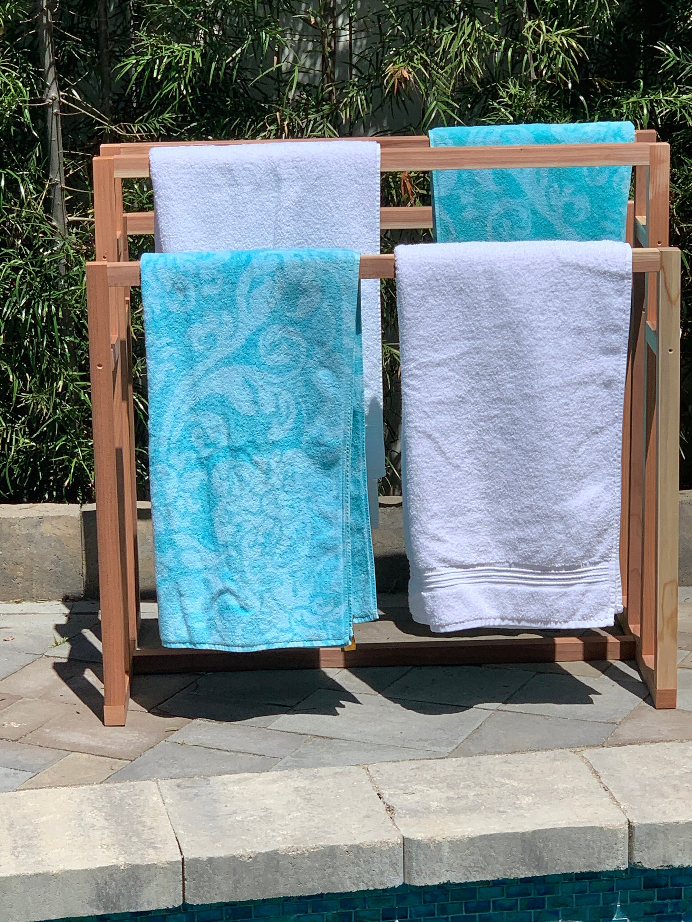Pool Towel Rack and Pool Float Storage Sustainable Outdoor Etsy