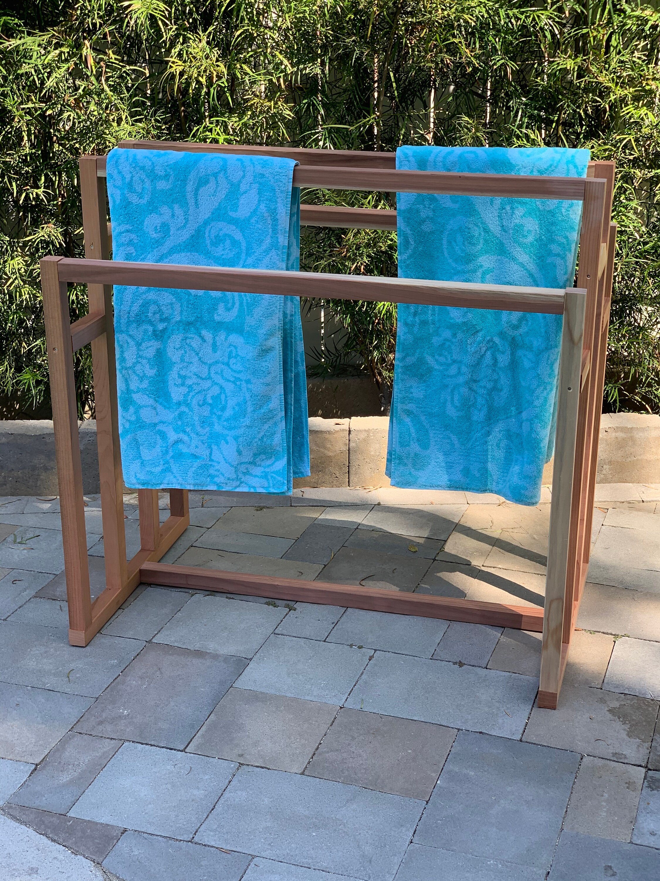 Sustainable Outdoor Wooden Pool Towel Rack and Pool Float Etsy