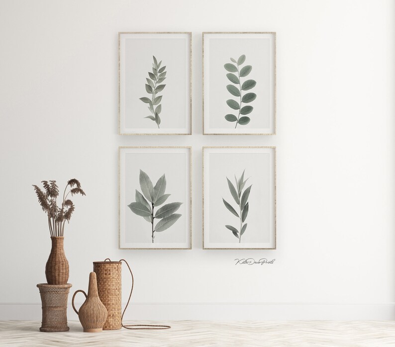Botanical Wall Art Set Of 4 Prints Plant Prints Botanical Etsy