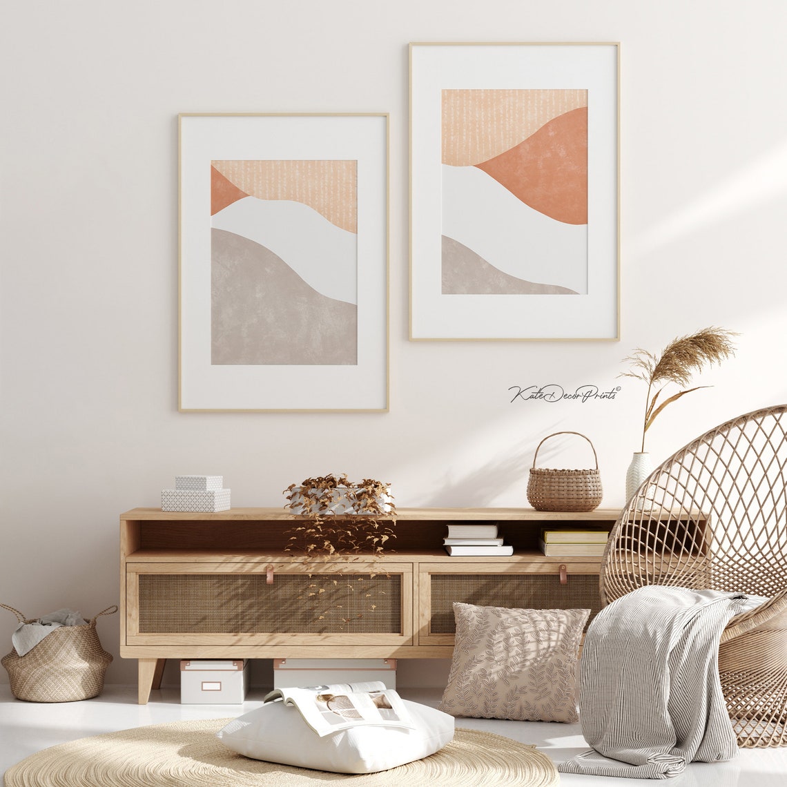 Abstract Prints 2 Piece Wall Art Bedroom Prints Abstract | Etsy