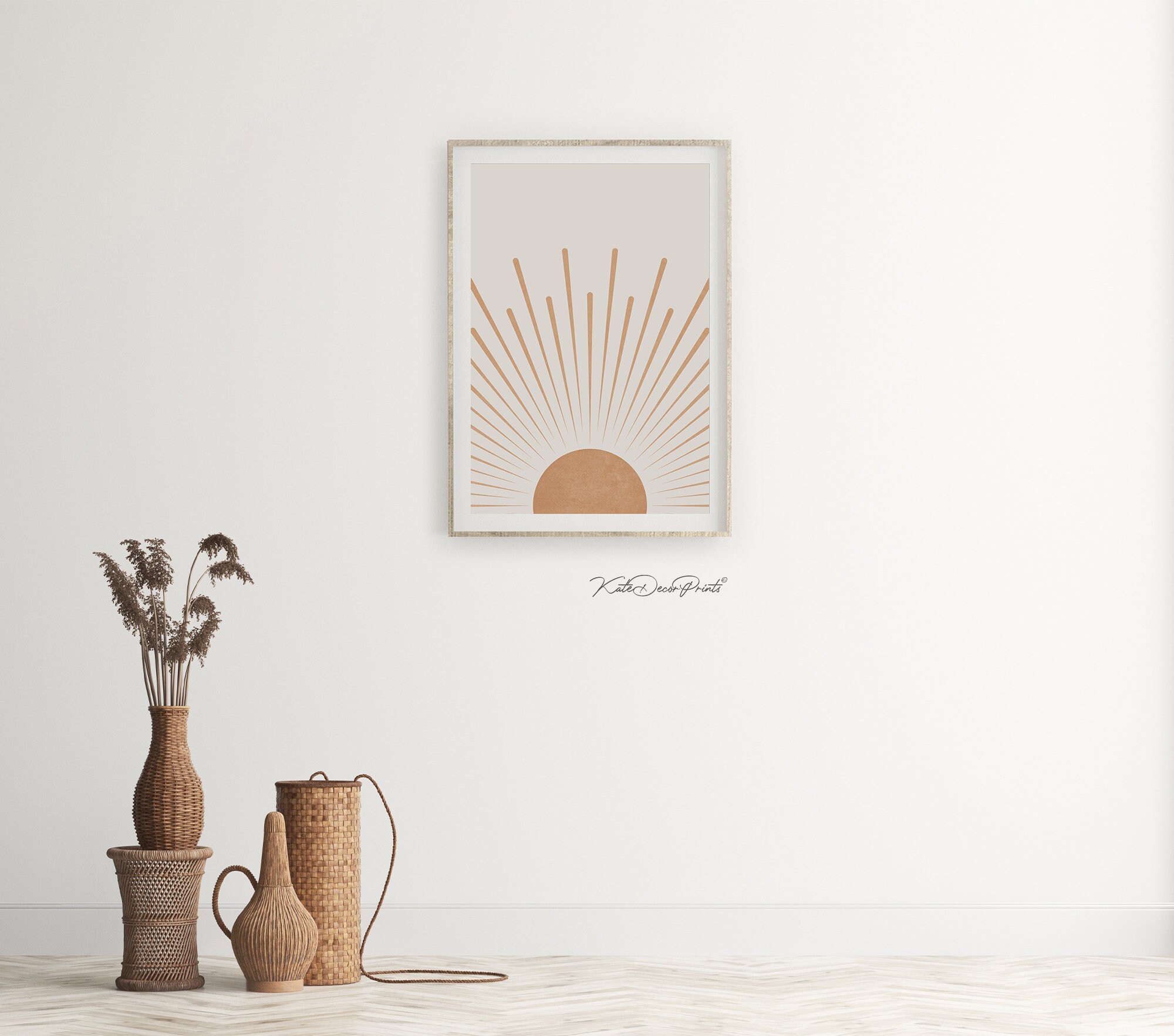 Rising Sun Print Printable Wall Art Sun Wall Art Boho Etsy