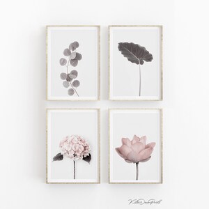 Leaf Print Winter Greenery Red Berries Evergreen Art Botanical Print Set Home Decor Gift Foliage Plant Poster Gallery Wall Set