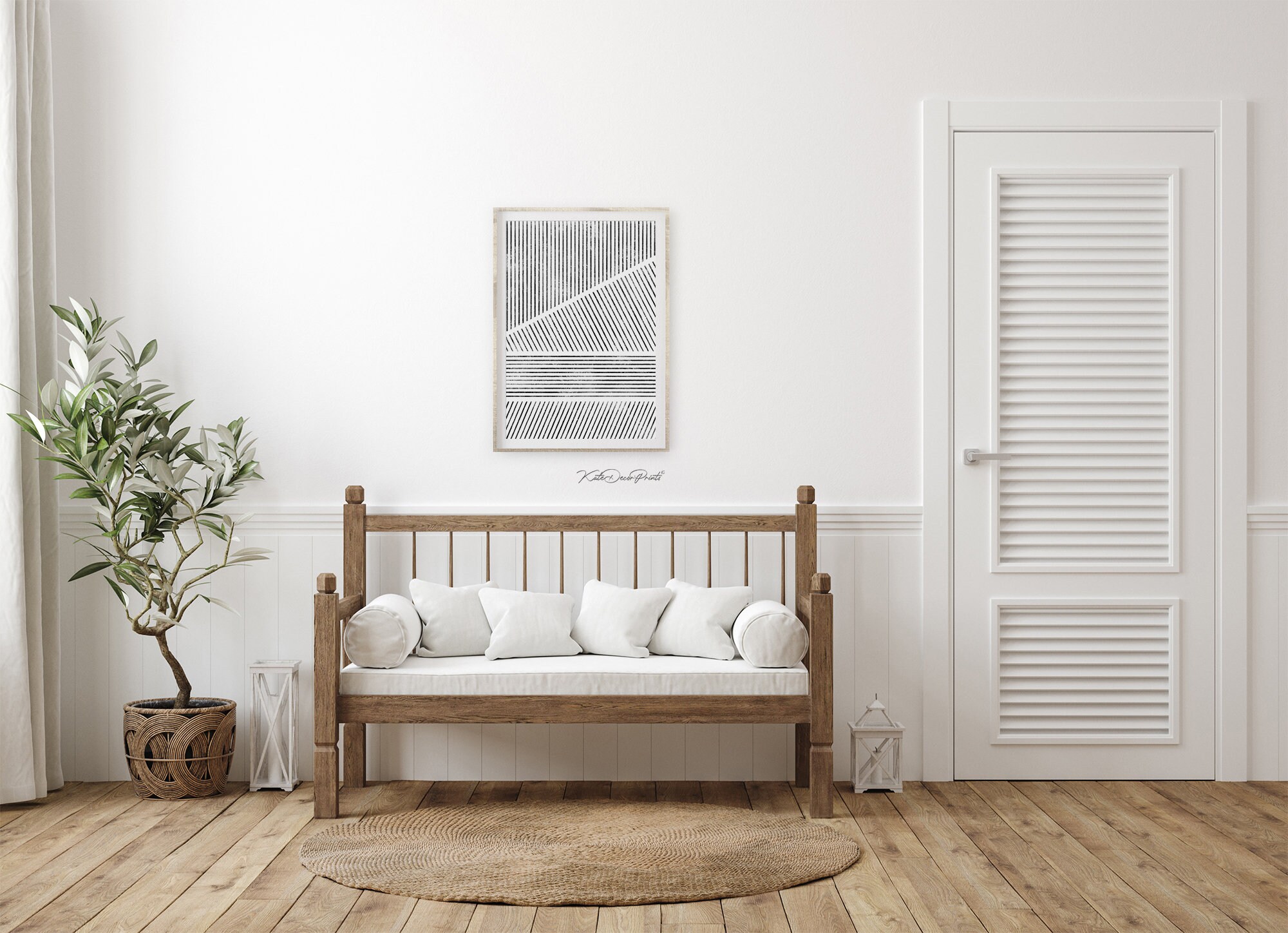 Black And White Print Geometric Line Art Abstract Wall Art | Etsy