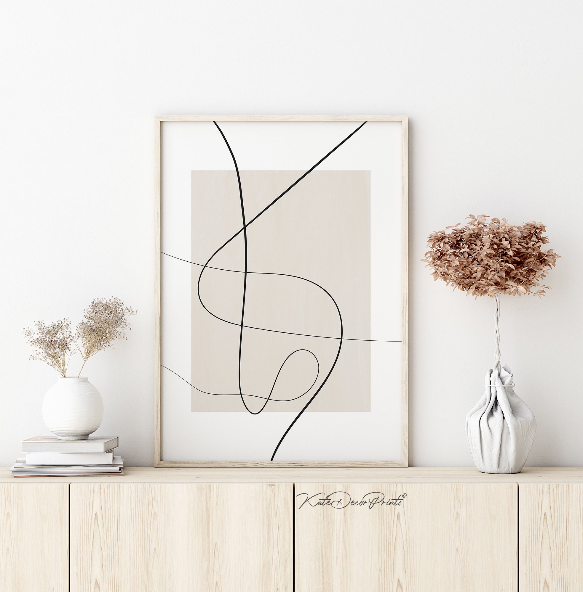 Minimalist Wall Art Abstract Print Line Drawing Print Etsy
