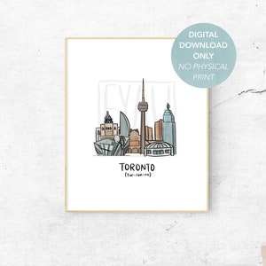 Toronto Print - Outline - Printable Digital Art - Decor Print - Skyline Print - Wall Art - Toronto Art - Minimalist Print - DIGITAL DOWNLOAD