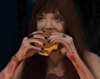 The Menu - hand-drawn, horror themed stickers, magnets and candles