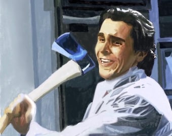 American Psycho - hand-drawn, horror themed stickers, magnets and candles