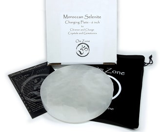 6" Rond Marocain Selenite Charging Plate Polonais Flat Crystal Disc for Cleansing and Charging Crystals and Healing Stones 6" Round Moroccan Selenite Charging Plate Polished Flat Crystal Disc for Cleansing and Charging Crystals and Healing Stones 6" Round