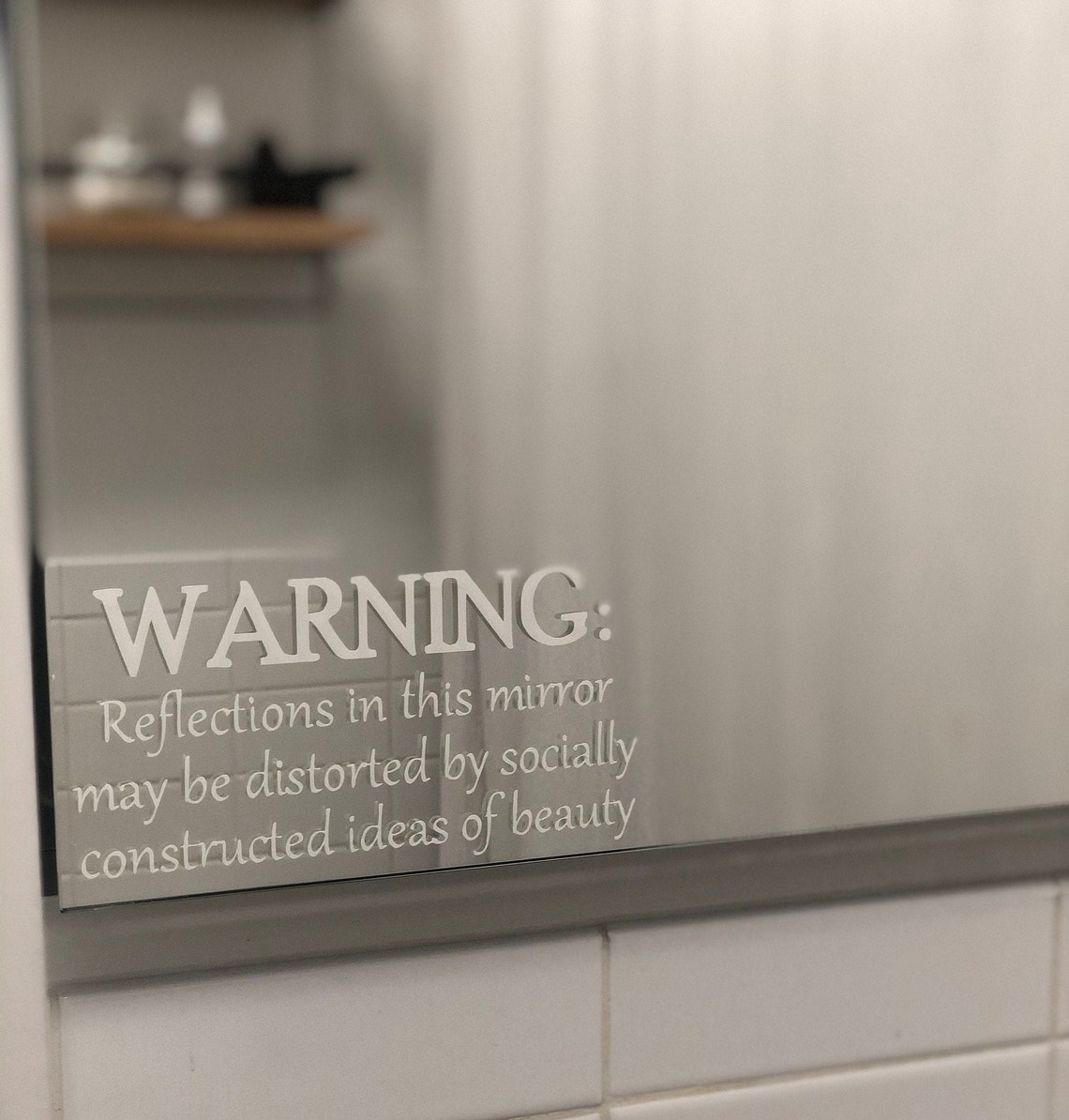 Warning Reflections Vinyl Lettering for Walls Mirrors Etsy