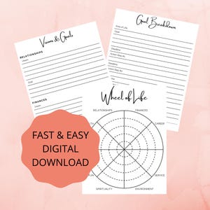 Wheel of Life Printable Worksheets ~ Goal Planner ~ Personal Development & Growth