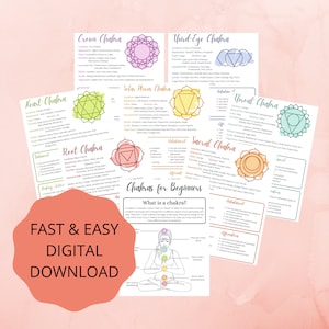 Chakras for Beginners - Grimoire Pages - Book of Shadows - Witchcraft Journal - Digital Download