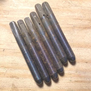 Salvaged Upright Piano Steel Tuning Pin - Craft Jewelry Making Sculpture - 6 pieces