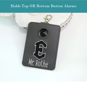 Alarm ID Badge Holder, Alarm Holder Key Ring, Vertical ID Card Case, Lanyard Accessory, Teacher Gift, Elberta High School