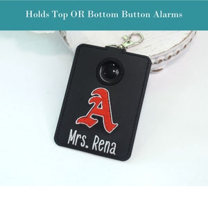 Alarm ID Badge Holder, Alarm Holder Key Ring, Vertical ID Card Case, Lanyard Accessory, Teacher Gift, Appling High School