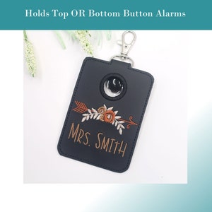 Alarm Holder ID Badge Holder, ID Badge Holder, Boho Flowers & Arrow Badge Holder, Lanyard Accessory, Teacher Gift,
