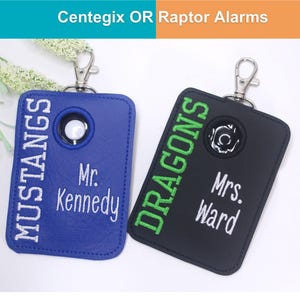 Alarm ID Badge Holder, Choose Your Colors, Centegix Alarm, Raptor Alarm, Personalized School Spirit Alert ID Card Case, Teacher Gift