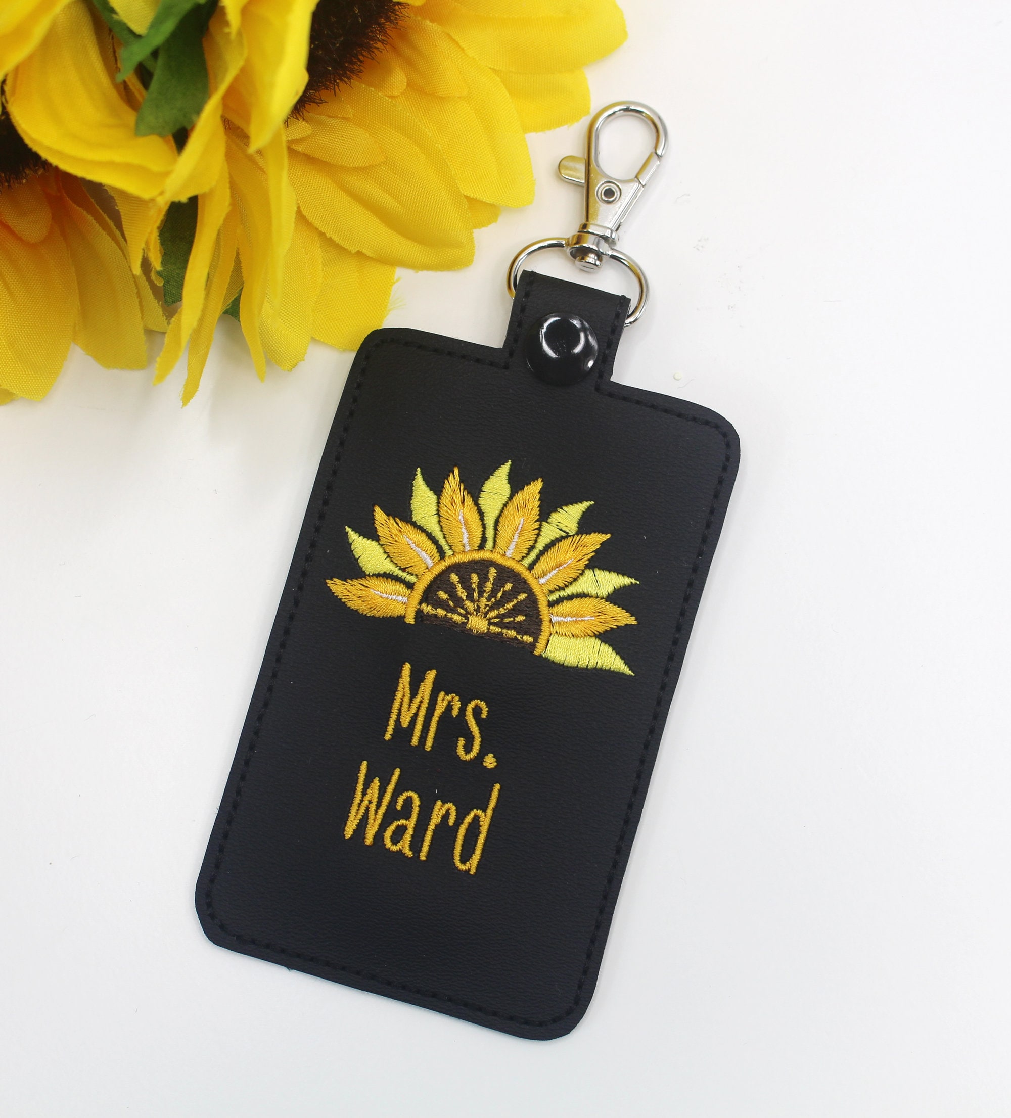 Inspirational Quotes ID Badge Holder With Lanyard - Sunflower Design, Retractable Reel, Breakaway Clip For Teachers, Nurses