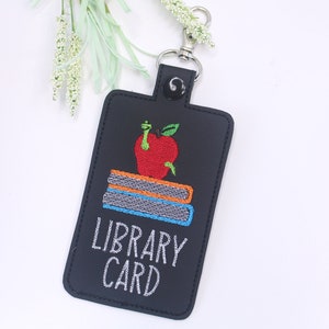 ID Badge Holder, Bookworm Badge Holder, Personalized Bookworm Vertical ID Card Protector Case, Lanyard Accessory, Teacher Gift