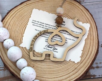 Sisterhood Ornament, Elephant Ornament, Circle of Friends Ornament, Sisterhood Story Card