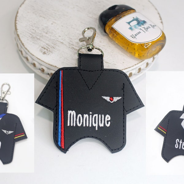 Hand Sanitizer holder - Flight Attendant, Stewardess, Fun Key Ring