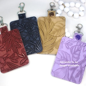 ID Badge Holder, Embossed Faux Leather Badge Holder, Vertical ID Card Protector Case, Lanyard Accessory, Teacher Gift