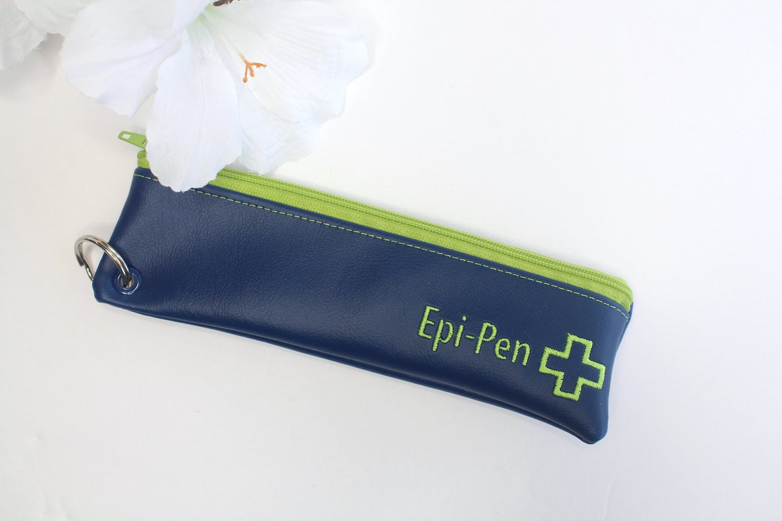 Epipen Holder W/ Clip Epipen Key Ring Zippered Epipen Bag Etsy