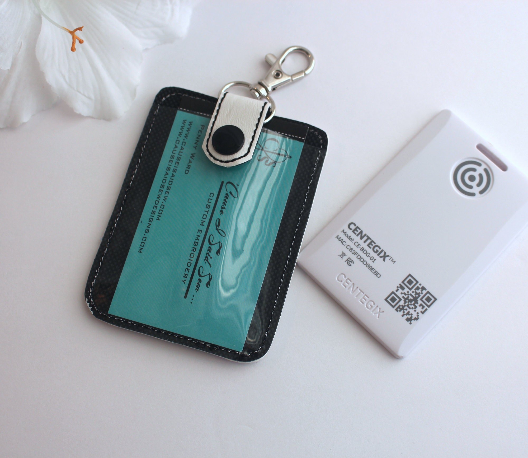ID Badge Holder, Key Ring, Vertical ID Card Case, Lanyard Accessory, Teacher Gift, Highland Cow