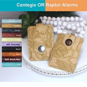 Alarm ID Badge Holder, Centegix Alarm, Raptor Alarm, Vertical ID Card Case, Lanyard Accessory, Teacher Gift, Embossed Faux Leather