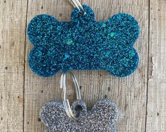 Custom Glitter Dog Tags