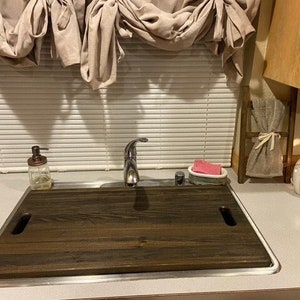 Custom Handmade Sink Cover with cutout handles