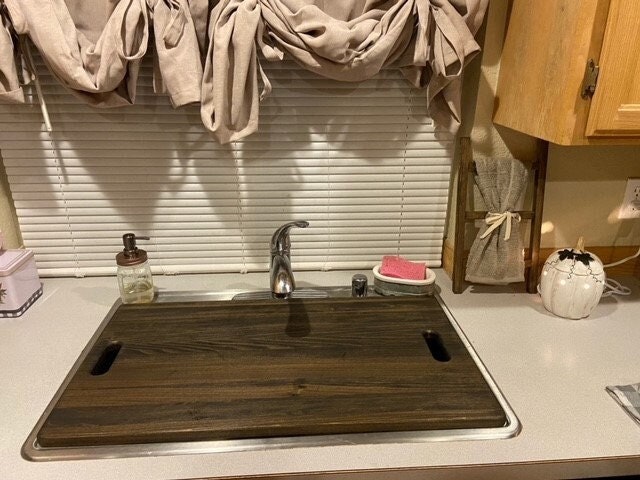 Sink Cover Cutting Board With Strainer Basket Campbells Customs Board  Butter Included 