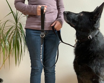 Personalized Dog Training Leash, Double Handle, Custom Puppy Leash, USA Made