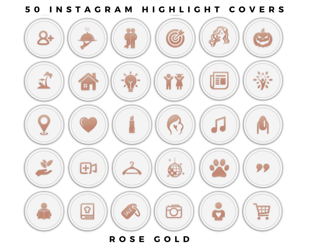 50 Rose Gold Instagram Highlight Covers Instagram Stories - Etsy