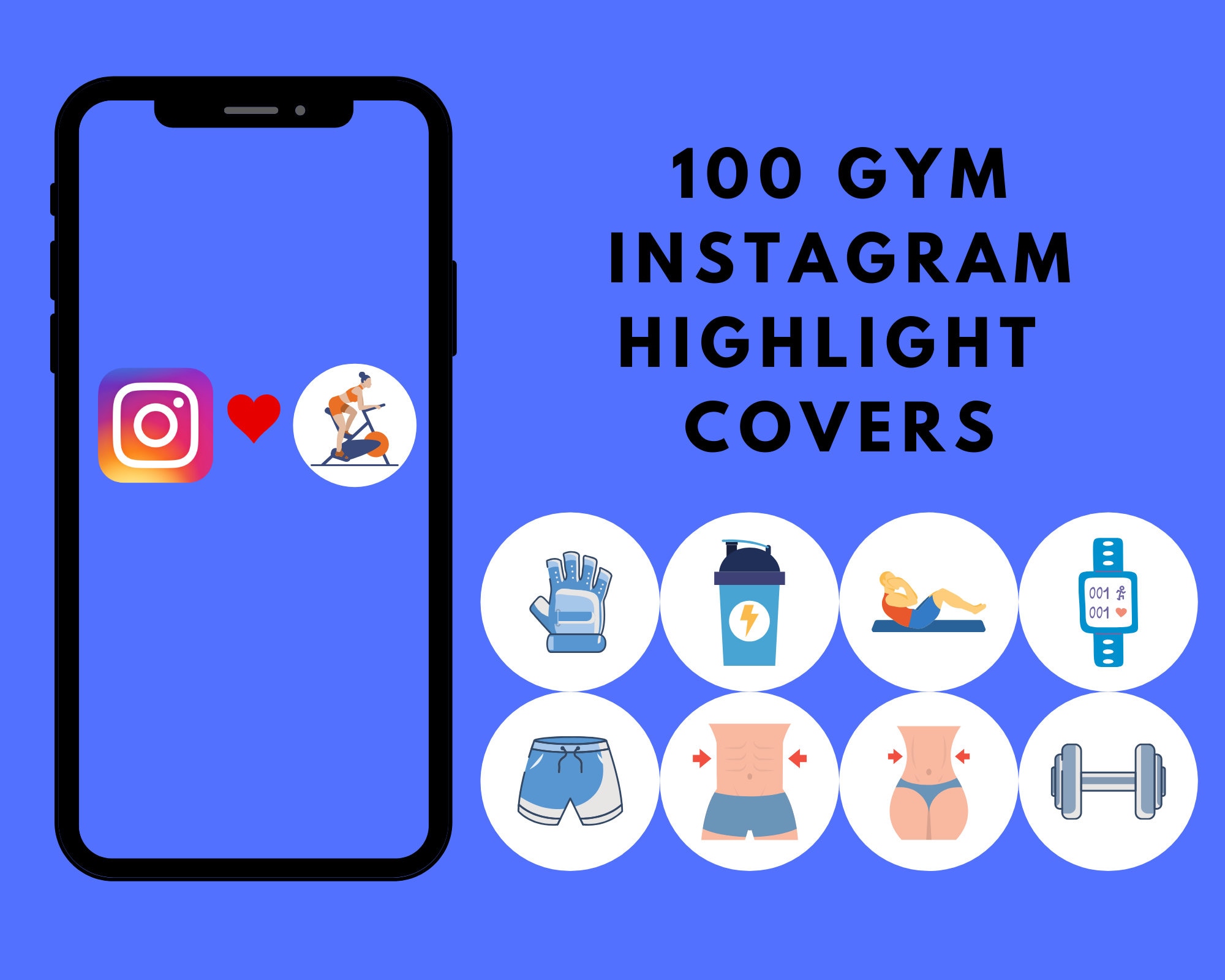 Fitness Instagram Highlight Covers Bundle 500 Covers GYM Etsy
