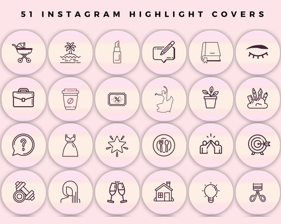 51 Instagram Highlight Covers Instagram Stories Highlight | Etsy