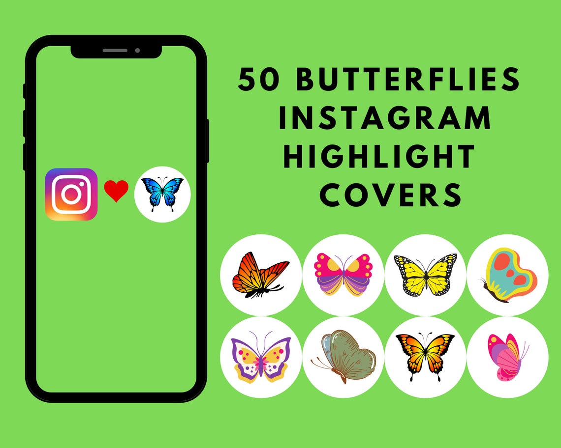50 Butterflies Instagram Highlight Covers, Instagram Stories, Highlight